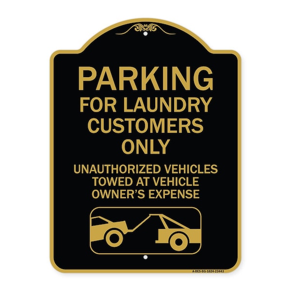 Parking for Laundry Customers Only Unauthorized Vehicles Towed at Vehicle Owners Exp, BG-1824-23443